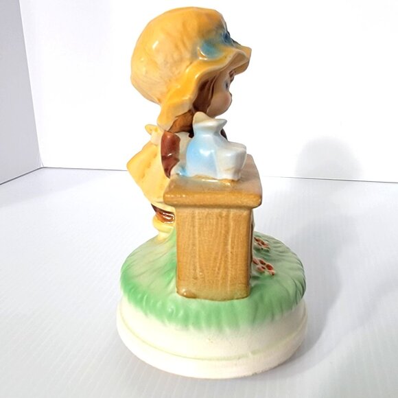 Bonnet Girl Lemonade Stand Rotating Music Box Vintage 70's Fred Roberts - Picture 3 of 9
